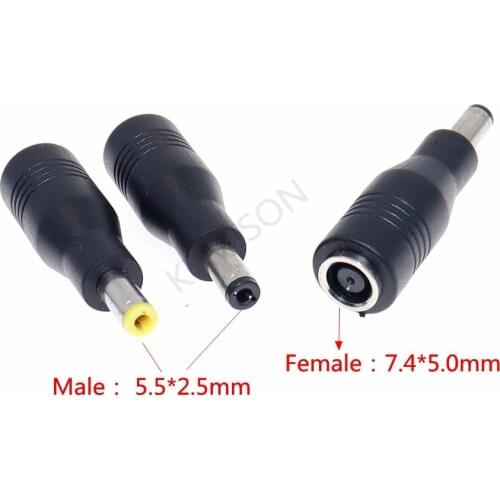 DC 7.4x5.0mm Female to 5.5x2.5mm Power Adapter Plug Converter Laptop Charger Connector Jack for Asus Toshiba Notebook Adapter
