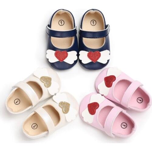 Baby Shoes First Walker Toddler Autumn Baby Girl Love PU Princess Soft Bottom Non-Slip Toddler Shoes New Princes Shoes