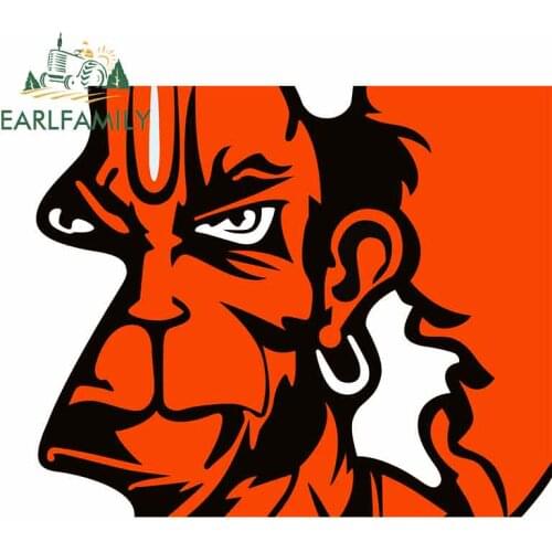 EARLFAMILY 13cm x 10.9cm for Angry Hanuman Bajrang Anime Car Stickers Vinyl JDM Bumper Trunk Truck Graphics DIY Fine Decal