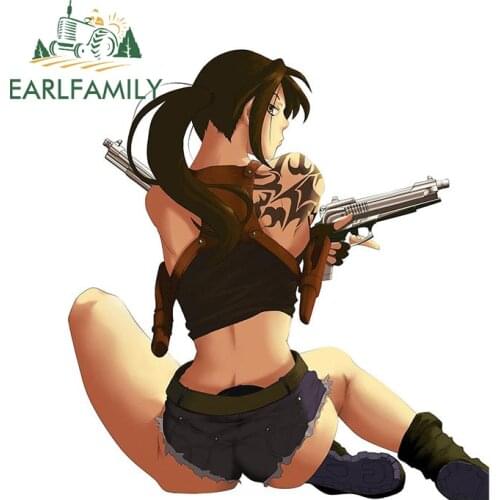 EARLFAMILY 13cm x 12.1cm for Black Lagoon Revy Scratch-Proof Car Stickers Air Conditioner Bumper Decals Vinyl Car Accessoires