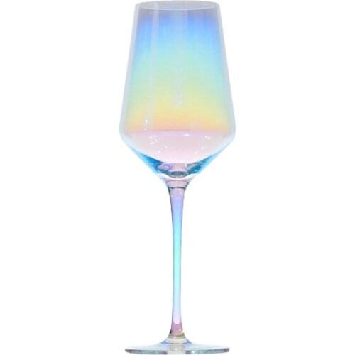 Fantasy Colorful Gradual Glass WineBeautiful Rainbow Champagne Glass Goblet Cup