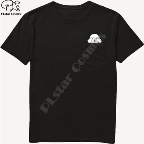 German Shepherd In Pocket T Shirt Dog Lovers Black Cotton Men Made in USA Cartoon t shirt men Unisex New Fashion tshirt style-12