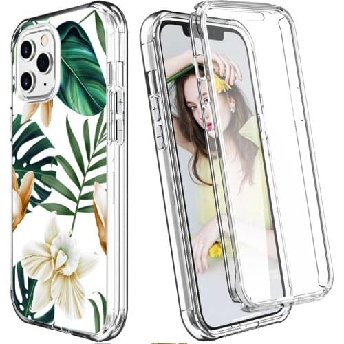 Hybrid Hard + TPU Dual Layer Case for iPhone 12 Pro Max Shockproof 2 in 1 Case for iPhone 12 Shield Transparent Screen Protector