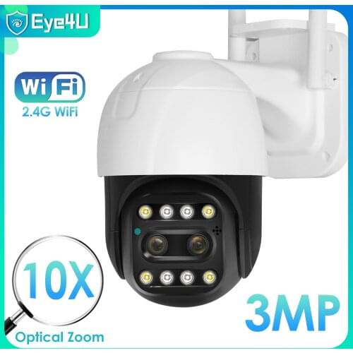 IP Camera Outdoor 3MP HD CCTV Camera WiFi Home Security Surveillance Camera Dual-Camera Lens System 10X Zoom Auto Tracking