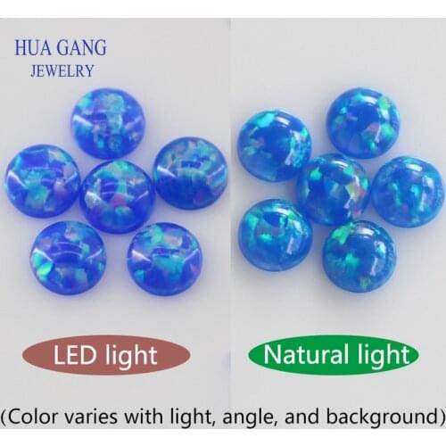 Round Shape Cabochon Opal Flat Back FI02 Beads Synthetic Gemstones For Jewelry Making DIY 3.0mm~7.0mm Free Shipping
