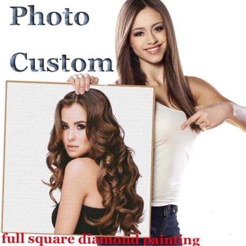 Eigen foto Diamond Painting Full Square Diamond Embroidery custom Picture Of Rhinestones Diamond Mosaic 5d diamant peinture