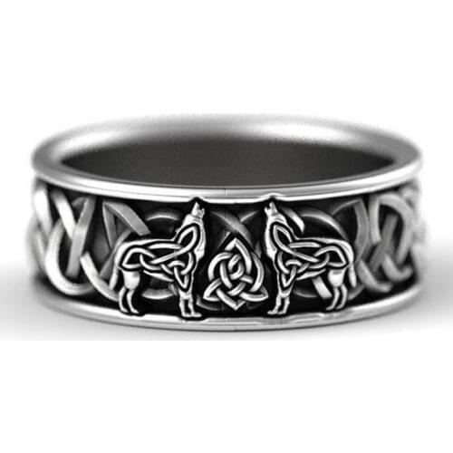 Carofeez Mens Ring Retro Hip Hop Wolf Braided Ring Men Fashion Jewelry Accessories Biker Rock Punk Ring High Quality