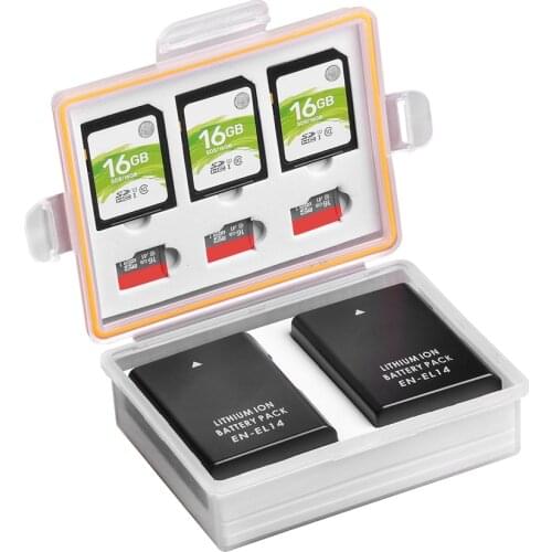 Camera Battery Storage Box SD TF Memory Card Case for Camera Battery ENEL14 ENEL9 ENEL20 LPE5 LPE8 LP E17 DMWBLC12 PS-BLS5 etc