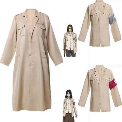 Anime Attack on Titan Cosplay Costumes Uniform 2021 New Beige Long Trench Coat Aldians Rainer Brown Halloween Cosplay Costume
