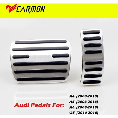 No Drill Aluminum Alloy Gas Brake Pedal Cover For Audi A4 A5 A6 Q5 AT LHD Audi Pedals