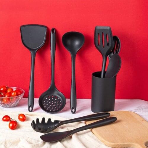 Kitchen Cookware Silicone Kitchenware Non-stick Spatula Ladle Egg Cookware Cooking Tool Beaters Shovel Spoon Soup Utensils Set
