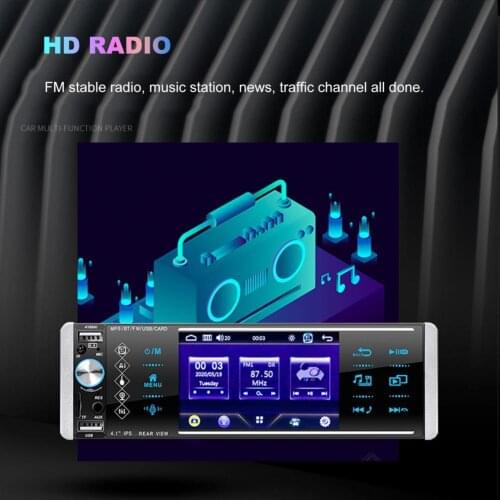 50% Hot Sales 4168AI 4.1inch Car MP5 Player Bluetooth Hands-free Voice Control USB Quick Charging Player for Vehicles