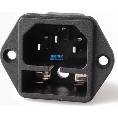 LZ-14-F1-4P IEC Inlet C14 With Fuse Holder 10A 250V cooper Plated with screw