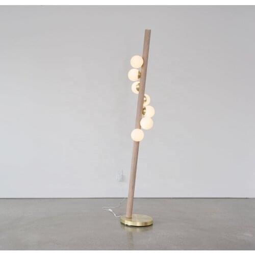 Metal Wood Color Oem Customize Design Nordic Style Glass Ball Floor Lamp floor lamps