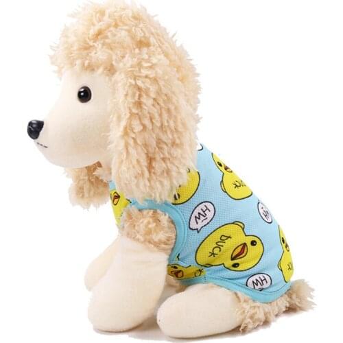 Cute Pet Dog Clothes For Small Dogs Duck Printed Spring Puppy Cat Cotton T-shirt Vest Summer Pet Clothing Chihuahua Pug Shirts