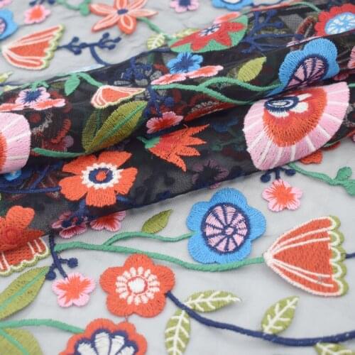 Morning glory mesh mesh embroidered lace fabric for dress ткань bazin riche getzner telas por metro tissu tela sewing african