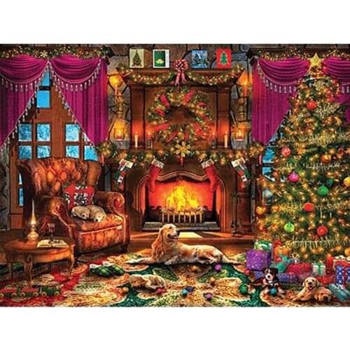 Christmas Tree Embroidery Kit Needlework Craft Set Cotton Thread Canvas Printed Christmas Gift Home Decor New Design