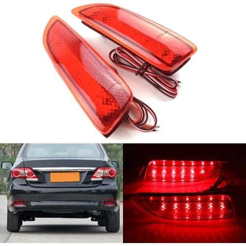Niscarda 2PCS LED Rear Bumper Reflector Light Red Car Driving Brake Fog Lamp For Toyota Corolla Lexus CT200h 2011 2013
