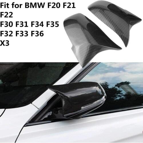 NEW-1 Pair Carbon Fiber Car Rear View Mirror Cover Cap For Bmw F20 F22 F30 F31 F32 F33 F36 F34 F35 Side Mirror Cover Trim 5116