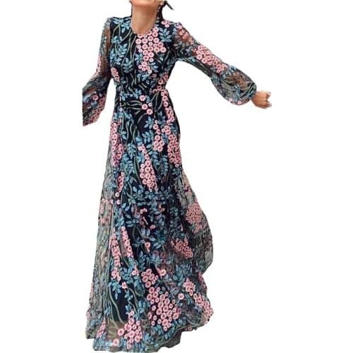 2021 Summer New European And American Long-Sleeved Dress Sexy Ladies Fashion Printed Round Neck Halter Dress Slim Dress