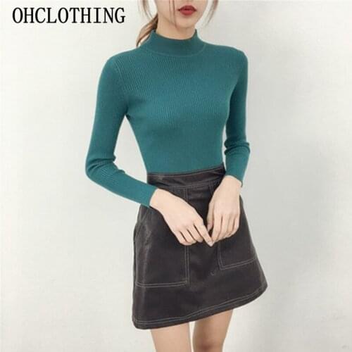 New winter sweater dress Korean wind lazy Turtleneck Shirt half long sleeved Pullover Sweater slim thickening