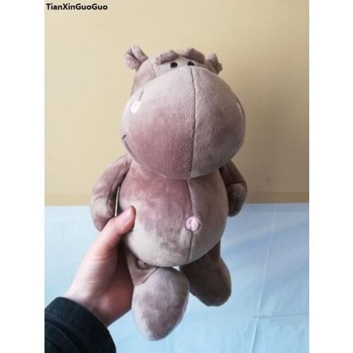 About 32cm gray hippo plush toy lovely cartoon hippo soft doll birthday gift b0077