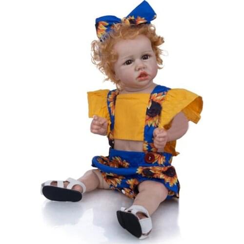 23 Inch Full Silicone Body Reborn Baby Doll 3D-Painted New Skin Toddler Girl Doll Kids Bath Toy For Girls Child Kids Toy Gifts