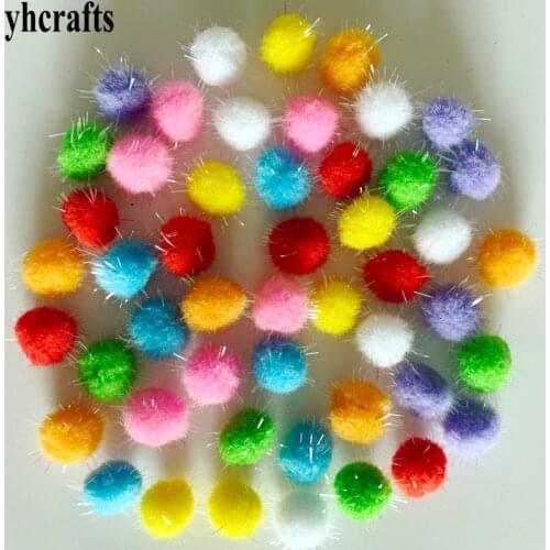 50PCS/LOT 2cm tinsel pompoms Handmade arts and crafts material Christmas ornament Xmas tree decoration Festival supplies OEM