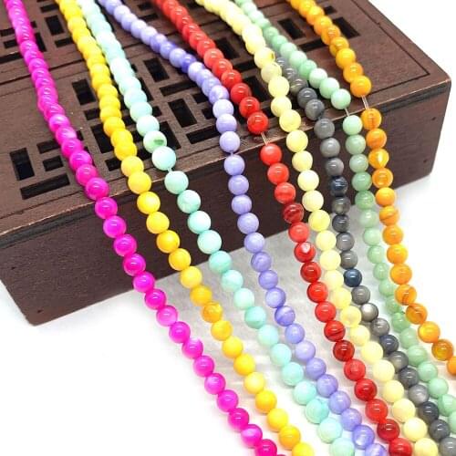 Freshwater Shell Dyed Beads Round Beads Colorful Beaded DIY Necklaces Bracelets Earrings Jewelry Accessories Jewelry Making