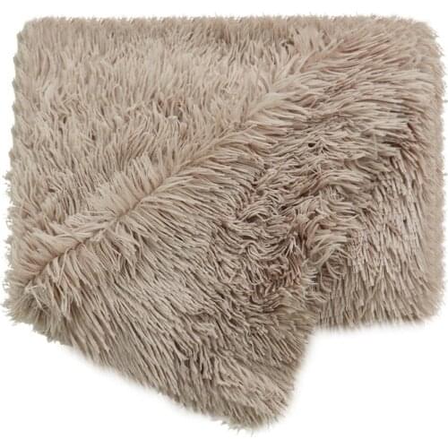 Fluffy Plush Dog Blanket Double Layer Supple Warm Pet Mat Faux Fur Snuggle Sleep Throw Cover for Dogs Cats Puppy Washable