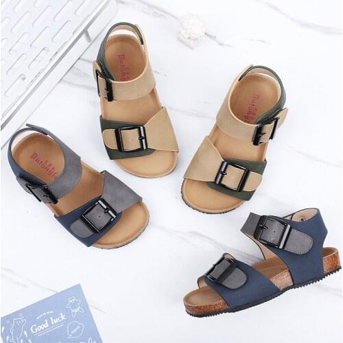 Kids Sandals Toddler Girl Shoes Boys Sandal Casual Shoes Unisex Soft Leather Girls Sandals 2021 Summer Buckle Kids Beach Shoes
