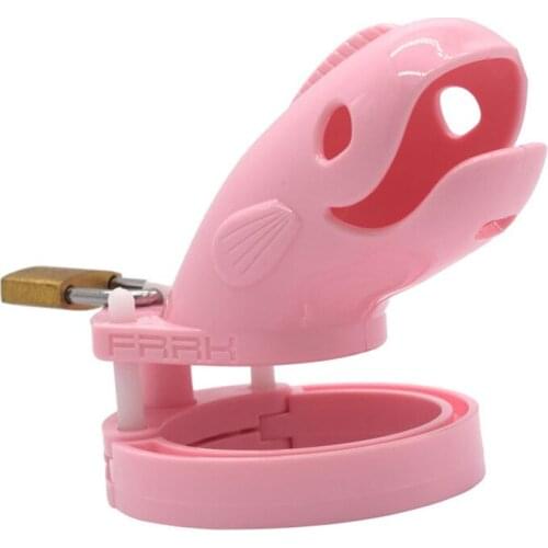 Adult Sex Toys Plastic Cock Cage Multiple Sizes Ring Cartoon Shark Head Style Male Chastity Device Sex Products For Male