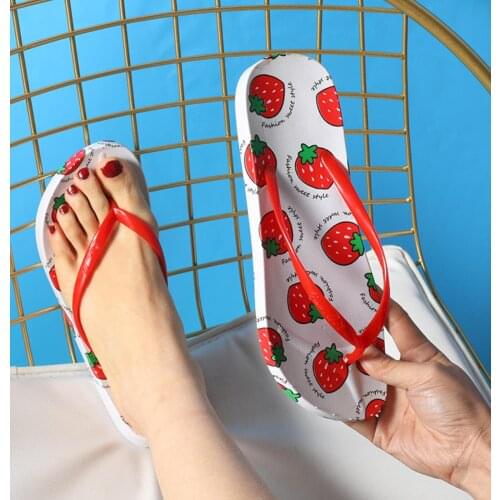 Slippers Cartoon Summer Slides Bathroom Cute Strawberry Peach Home Slip Sandals Fruit Element