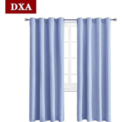 Modern Blackout Curtains for Living Room Solid Color Curtain for Bedroom Kitchen Window Finished Blocking Drapes Treatment