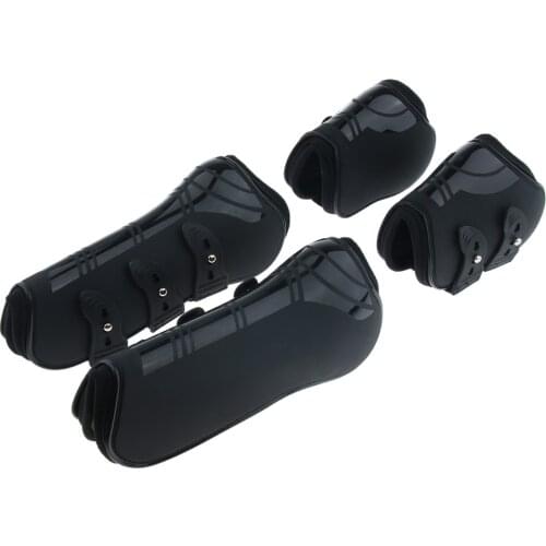 Horse Pony Exercise Advanced Pro Tec Jumping Tendon Boot & Fetlock Boot Open Front Adjustable Black