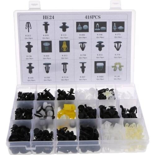 418 Pieces Assorted Color Rivets Fasteners Retainer Clip Assortment