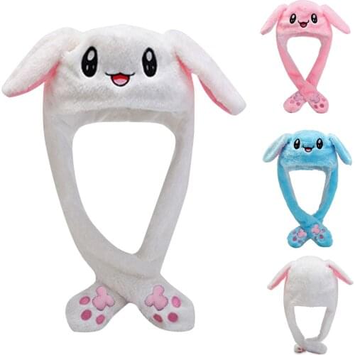 Winter Cute Embroidery Cartoon Rabbit Earflap Hat Girls Flannel Bunny Ear Cap Women Winter Warm Plush Hats Skullies Gift#p3