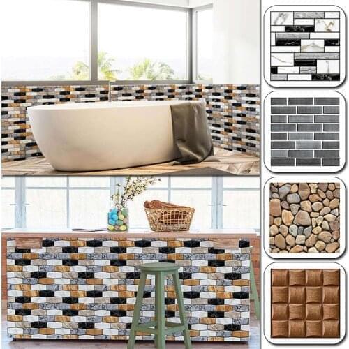 1PC 30x30cm 3D Wall Sticker DIY for Living Room Background Brick Self Adhesive Mosaic Wallpaper Home Decoration