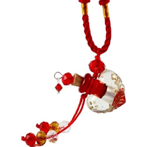 1PC Murano Glass Perfume Bottle Necklace Heart Bottle Essential Oil Aromatherapy Bottle Pendant Necklace