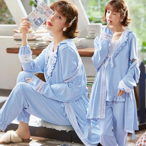 100% Cotton Maternity Nursing Sleepwear Suits Autumn Winter Nightwear Clothes for Pregnant Women Fall Pregnancy Feeding Homwear
