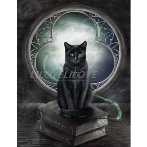 3D diamond painting magic black cat DIY 5D crafts diamond mosaic home decor diamond embroidery cross stitch needlework FG1342