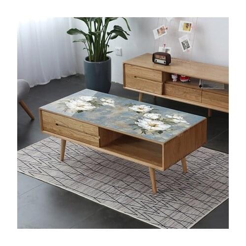 3D coffee table mat Flower Plant Desk Soft Plastic Glass Tablecloth Table Mat Home Tablecloths Home Decoration free shipping