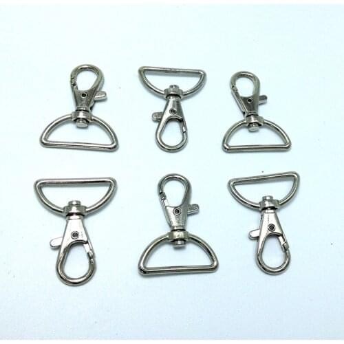 50 Silver Metal Swivel Lobster Clasps... Clips