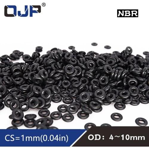 50PCS/lot Rubber Ring NBR Sealing O-Ring 1mm Thickness OD4/4.5/5/5.5/6/6.5/7/7.5/8/8.5/9/9.5/10mm O Ring Seal Nitrile Gasket