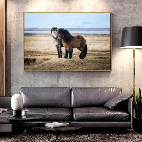 Artcozy Oil Canvas Painting two hores kissing For Home Decoration Wall Art