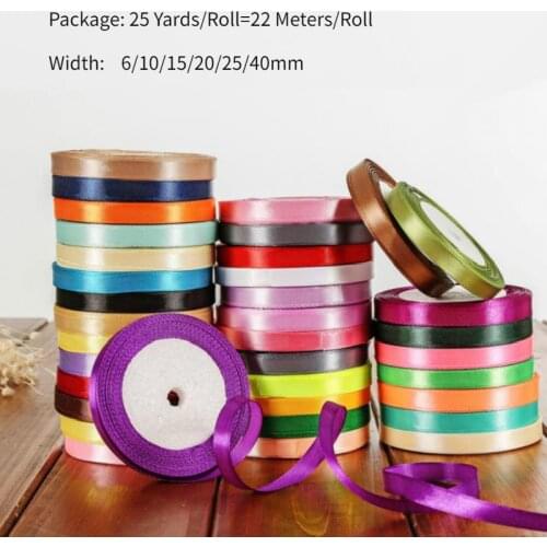 6/10/15/20/25/40mm 22meters/roll Glitter Satin Ribbon Gold Brown Ribbons for Party Wedding Decoration Handmade Rose Gifts bows