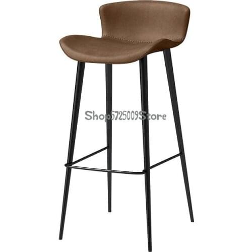 Bar Desk Chair High Stool Modern Simple Family Front Desk High Bar Chair Light Luxury Milk Tea Shop Bar Stool Back Chair