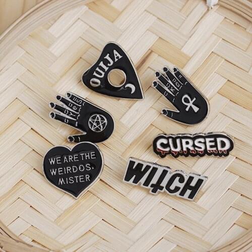 Basic Hat Pin Brooches Witchcraft Wicca Pagan Magic Lapel pins Halloween Jewelry Brooches for women Female