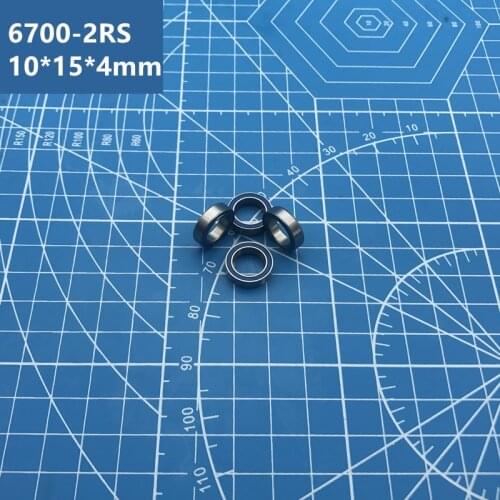 Free Shipping 6700RS Bearing 10pcs 10*15*4 mm Thin Section 6700-2RS Ball Bearings 61700 RS 6700 2RS With Blue Sealed A-1510DD
