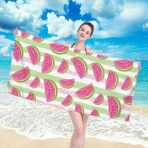 Watermelon Pineap Strawberry Large Beach Towels Sand Free Quick Dry Beach Towels Swimming Fitness Yoga Bath Towels for Woman